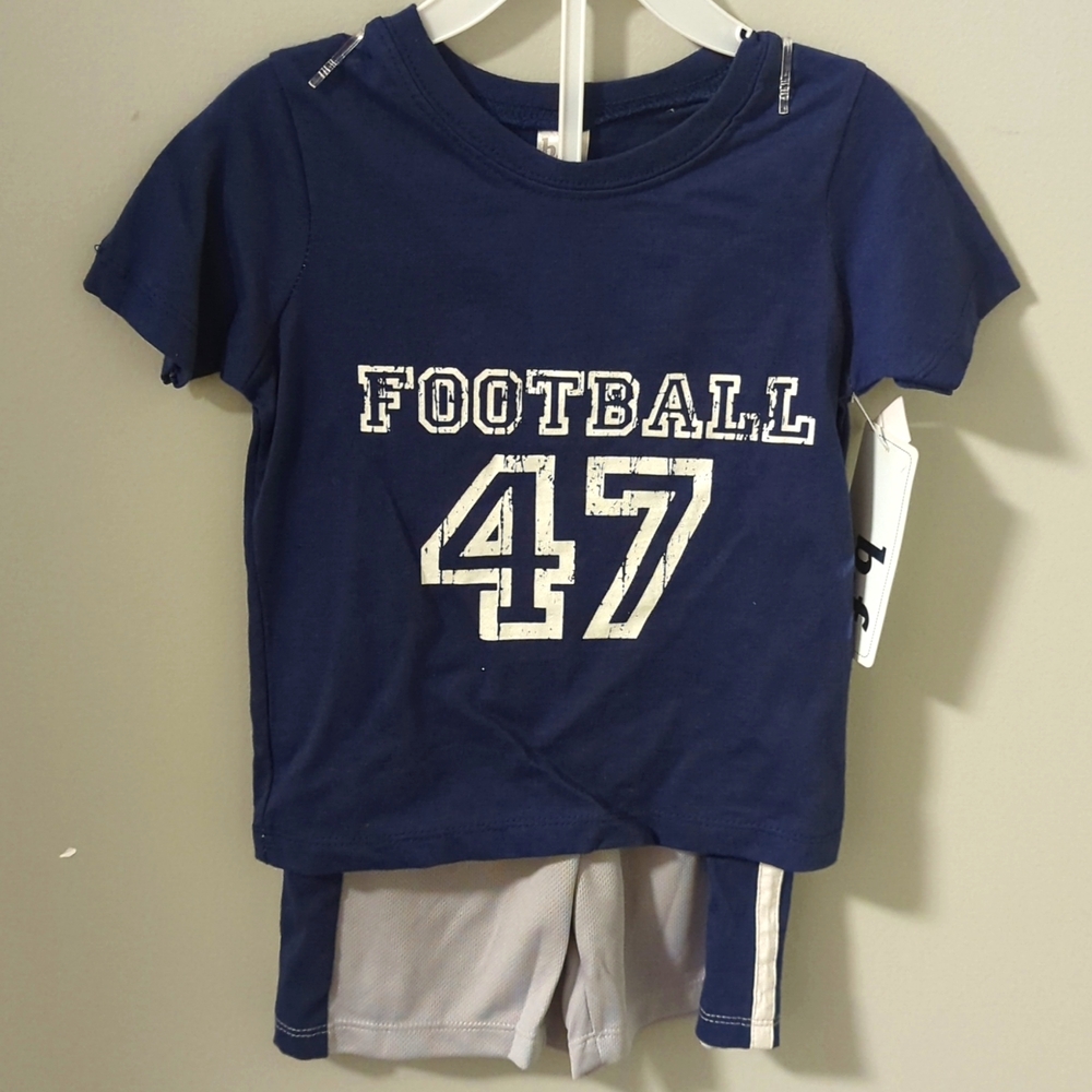 Brooks Fitch Football Navy Blue and Grey Short Set